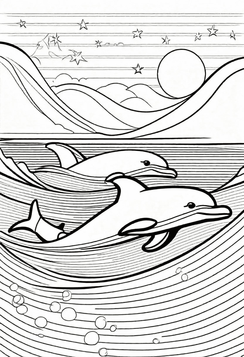 Dolphin Surfing the waves